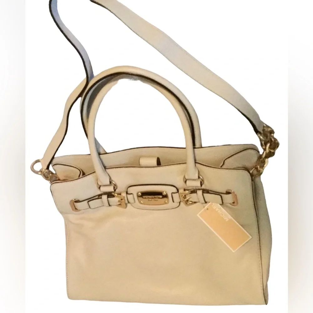 NWT 💖 $348 Receipt Micheal Kors Hamilton Vanilla Large 14” Hand Bag Tote